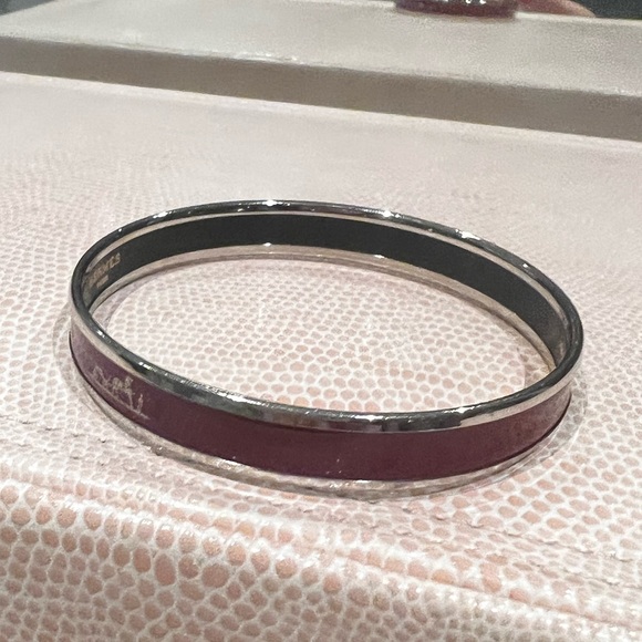Authentic Hermes Caleche enamel bracelet in burgundy/wine with gold - Picture 5 of 6